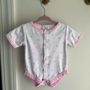 Vintage Baby | Baby Connection 0-3M | Pink Trim Onesie 100% Cotton